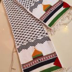 Palestinian Falahi Embroidered Scarf in Kufiyah Style