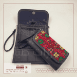 Hand-embroidered Leather Trifold Wallet For Women