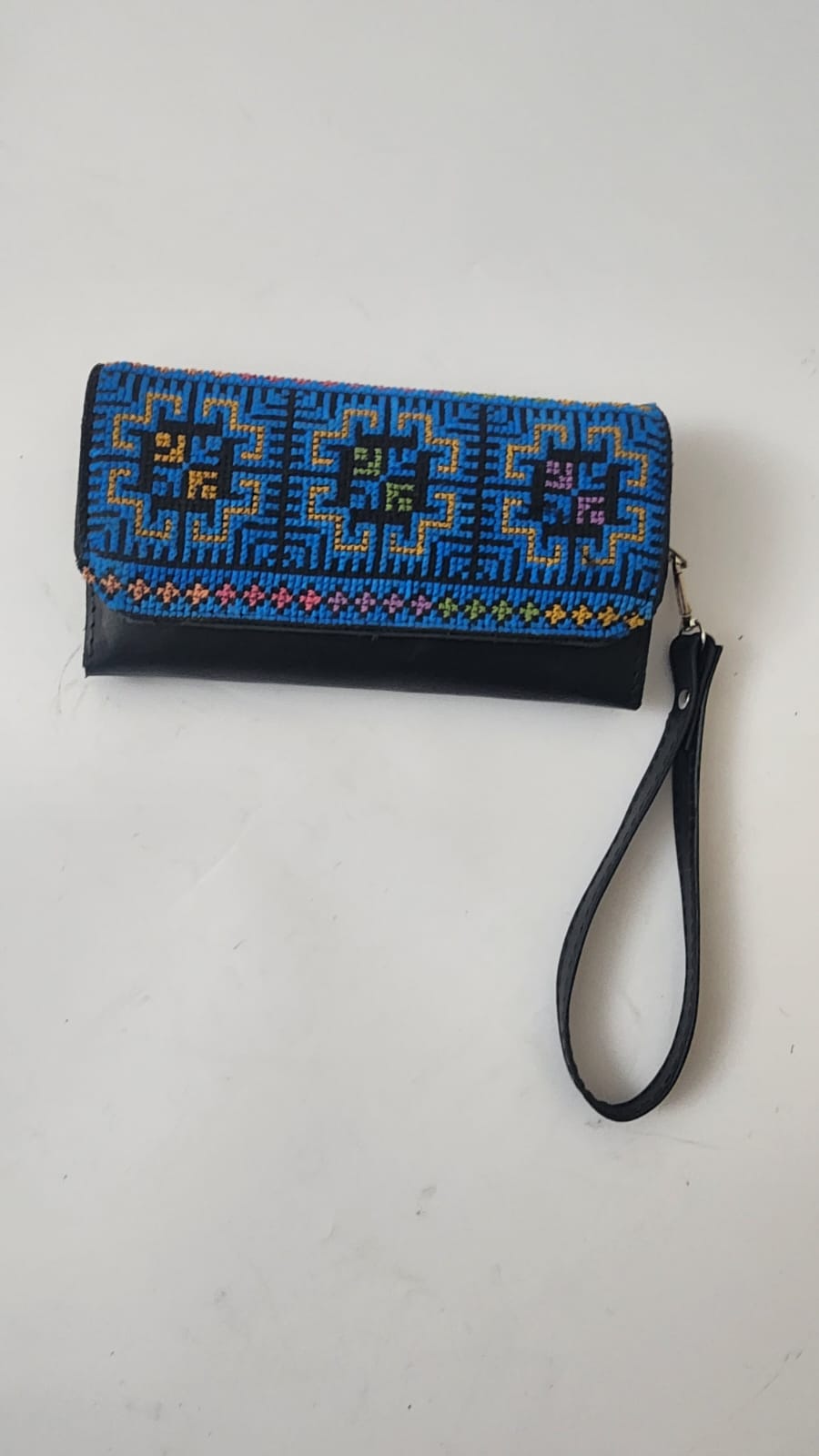 Hand-embroidered Leather Trifold Wallet For Women - Image 3