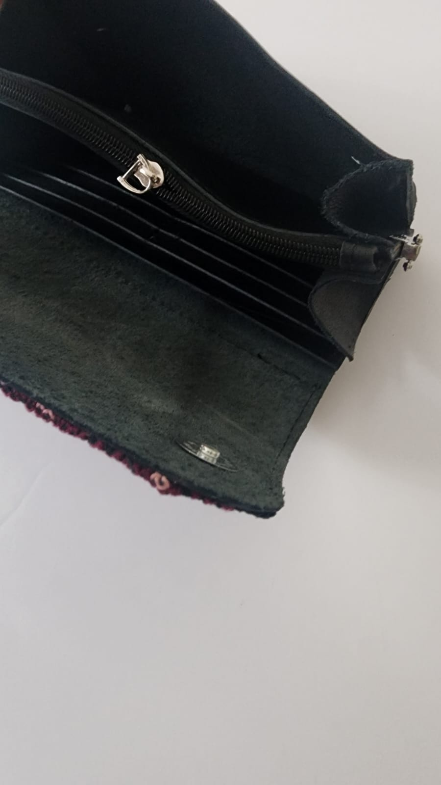 Hand-embroidered Leather Trifold Wallet For Women - Image 6
